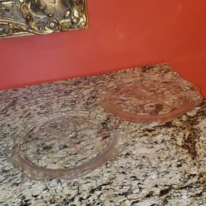 1215 Set of 2 Vintage Depression Divided Plates